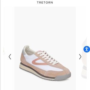 Tretorn white and pink tennis shoes